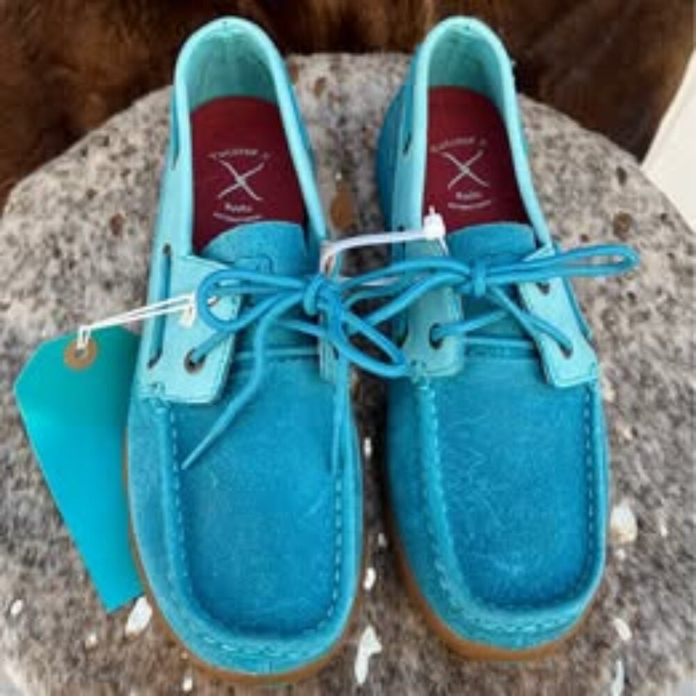 Twisted X Women's Turquoise Boat Shoe Driving Mocs